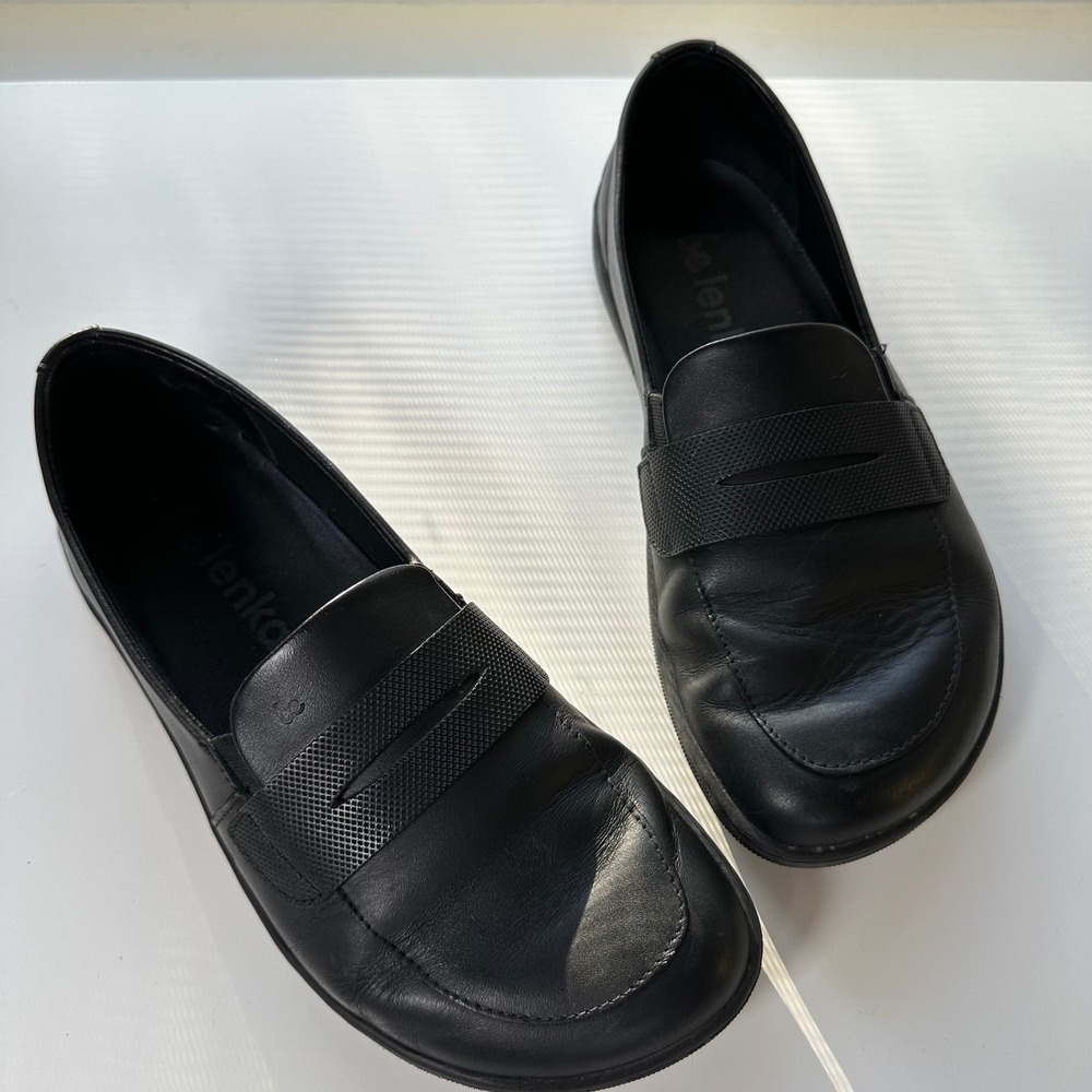 Black Leather Loafers for Women